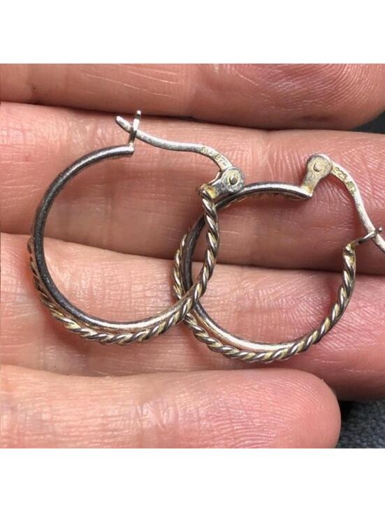 ATI Jewelry - B2942 ATI Sterling Silver 925 Hoop Earrings Approx 1" Twisted Rope 2.8g